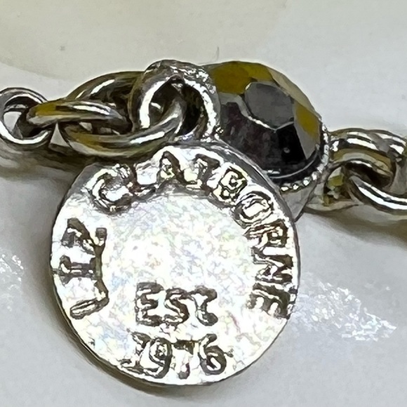 Vintage Liz Claiborne Silver-tone Mirror Rhinestone Box Jewelry Bracelet - Picture 5 of 7